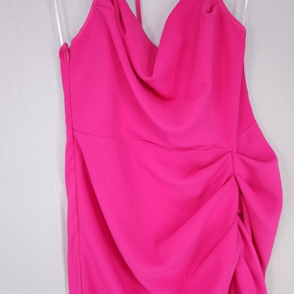 Revolve Amanda Uprichard Jasalina Maxi Dress Size Medium Hot Pink Sexy Party - Picture 13 of 16